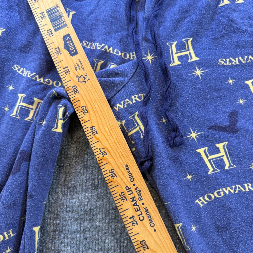 Harry Potter Hogwarts Pajama Pants Blue Yellow Logo Lounge Bottoms Small - Picture 7 of 12